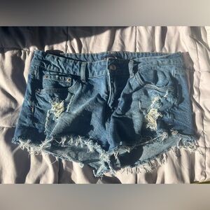 Aeropostale LR Blue Distressed Jean Shorts